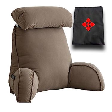 Imagem de Almofada grande de descanso de encosto para adultos, almofada de suporte lombar para aliviar a dor, almofada de abraço, almofada de cabeceira, travesseiro de leitura para ler jogos, assistir TV 75 ×