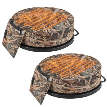 Imagem de Leelosp 2 peças de assento balde aquecido de 14 litros com almofada de espuma de 7,6 cm de espessura, assento giratório de 360°, à prova d'água e silencioso para caça de patos, pesca no gelo