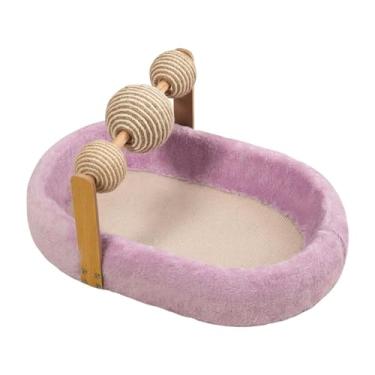 Imagem de ShengQuanHao Arranhador para Gatos, Arranhador para Gatos, Garra de Trituração com Bola de Sisal, Gatinho, Brinquedo Interativo, Cama para Gatos Domésticos Dormire, Roxo