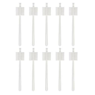 Imagem de ZYAMY 10 peças de escovas de limpeza para espremedores de 17,5 cm/6,9 pol. de comprimento, escovas dupla-face para garrafas, vidraria, multiuso, para limpeza, argamassa, trilhos de janela e pias