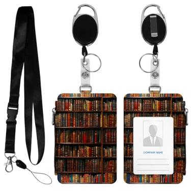 Imagem de HEAKIERG Porta-crachá feminino de couro com zíper e carretel retrátil, crachás de identificação fofos, crachás de trabalho pesados, 11 x 6,9 cm, para enfermeiras, oficiais de segurança, cruzeiro