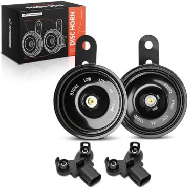 Imagem de A-Premium Buzina de disco compatível com Honda CR-V CRV, Civic, Fit, XR-V XRV, com 2 conectores de fio