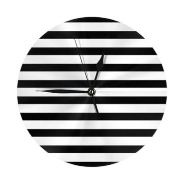 Imagem de ZERAOKE Minimalismo - Relógio de parede redondo moderno - silencioso sem tique-taque operado por bateria, decoração de mesa ou parede para sala de estar, quarto, escritório.
