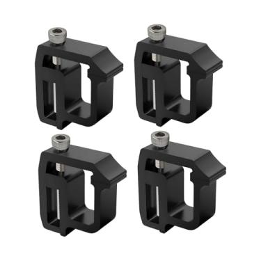 Imagem de Grampos de montagem de carcaça de trailer pretos resistentes de 4 peças - Serve para Dodge Dakota Ram 1500/2500/3500, F150/F250, Titan e Tundra Truck Braçadeiras de montagem de rack de teto