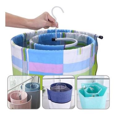 Imagem de Varal Espiral  Secagem Fácil Cabide Redondo P Lençol 1 Peça - Sou Mais