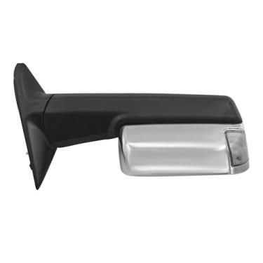Imagem de Uritue Espelho de reboque cromado do lado esquerdo do motorista serve para Ram 2500 3500 2019-2022 4500 5500 2019-2020 Suporte elétrico de ajuste de vidro aquecido BSM com seta e luz de poça com