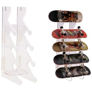 Imagem de RACOFSB Fingerboard Display Rack,Pro Finger Skateboard Storage Stand,Transparent Acrylic Finger Board Racks