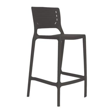 Imagem de Banqueta Alta Cozinha Grafite Empilhável Saturno em Polipropileno Acrilys
