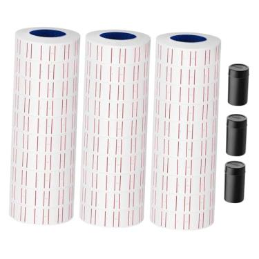 Imagem de oshhni 30 rolos (15.000 etiquetas) com 3 rolos de tinta de recarga para rotuladora MX-5500. Etiquetas promocionais para lojas e de garagem.