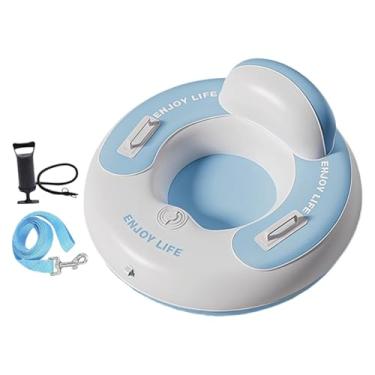 Imagem de menolana Trenó inflável com base rígida para neve, ao frio, em PVC, ideal para crianças e adultos. Brinquedo portátil para o inverno, perfeito para, Azul