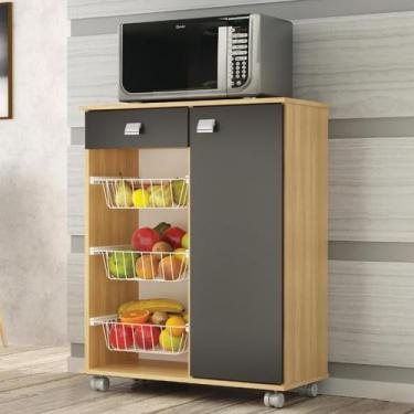 Imagem de Fruteira Natasha Com Rodinhas 1 Porta 1 Gav. - Tonielque Móveis, Teka/