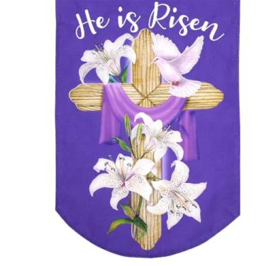 Imagem de Briarwood Lane Bandeira de casa de serapilheira com cruz de Páscoa