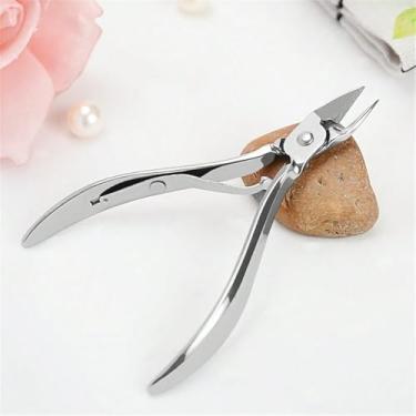 Imagem de Cortador de unha e unha de aço inoxidável, alicate ergonômico resistente para remoção precisa de cutículas, salão de beleza, viagem, 1 peça