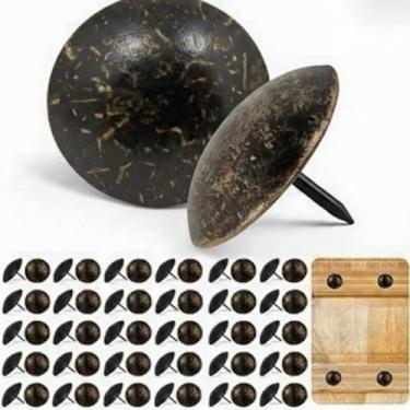 Imagem de Otoolling 50 peças de 2,5 cm de ferro grande Clavos decorativos pregos decorativos de ferro antigo prendedores ornamentais rústicos para portas de madeira, venezianas, vigas de madeira sintética