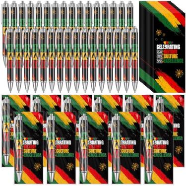 Imagem de Sayglossy Pacote com 36 lembrancinhas de festa do Mont da História Negra, inclui 36 canetas esferográficas do mês da história negra e 36 marcadores de livro do dia da África para lembrancinhas de
