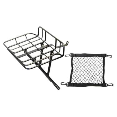 Imagem de Generic Suporte de carga dianteiro para bicicleta em liga de alumínio, fácil de instalar, organizador de acessórios, cesto para bicicleta, Versão Curta Preta