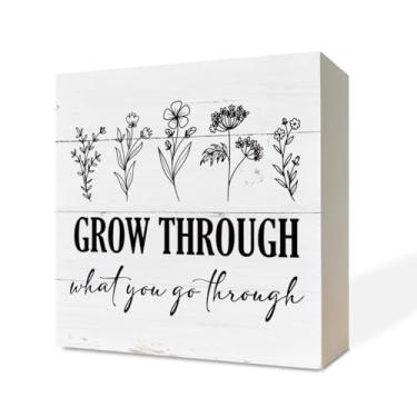 Imagem de Razpah Placa De Madeira Inspiradora, Decoração Mesa Com Caixa Madeira, Presente Motivacional Rústica Branca, Casa Fazenda Moderna Para Escritório Em Casa, Cresça O Que Você Passar