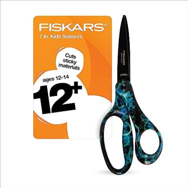 Imagem de Fiskars® Tesoura antiaderente de designer de estudantes, redemoinhos de néon (18 cm) - 2023