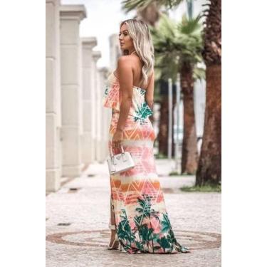 Imagem de Vestido Longo Viscolycra Estampado Art Fashion, Azul