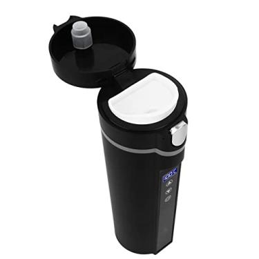 Imagem de Generic Caneca de Viagem Com Controle de Temperatura Inteligente, Copo de Carro Aquecido Elétrico, Baixo Ruído, Preto, Capacidade de 450ml, para Viajar, Acampamento, Aço Inoxidável 304
