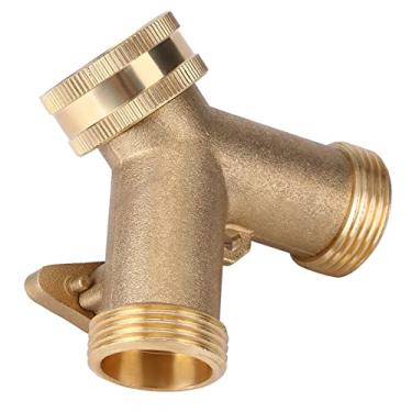 Imagem de Mingzhe VÁLVULA DE BRONZE 2 VIAS DIVISOR MANGUEIRA TUBOS TORNEIRA CONECTORES IRRIGAÇÃO DE JARDIM VÁLVULA ESFERA DUAS VIAS PARA REGA FLORES GRAMADOS VEGETAIS (Tópico Europeu)