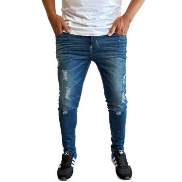 Imagem de CALÇA JEANS masculina SKINNY MODELOS COM DETALHES RASGADAS E LISAS MOD