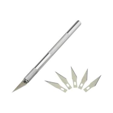 Imagem de Kit De Facas De Metal Antiderrapante Com 5 Lâminas, Cortador De Papel,