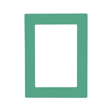 Imagem de Molduras para fotos, moldura magnética reutilizável, para decoração magnética para geladeira, moldura fotográfica de PVC, cor de parede criativa, moldura de 1,7 cm (preta 12,7 cm) (verde 12,7 cm)
