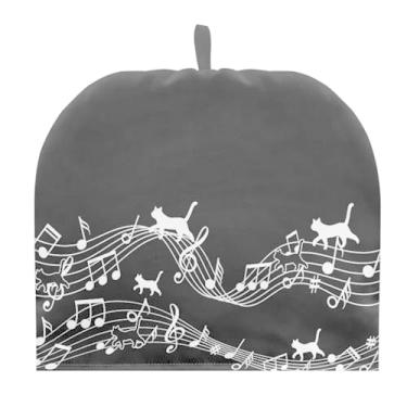 Imagem de Drnuikhe Black Cat Note Tea Cozy Tea Chaleira de Chá Aconchegante, Xícara de Chá, Coberturas de Bule de Chá Aquecedor, Capa de Poeira para Casa, Cozinha, Restaurante, Jardim, Casa de Chá, Chaleira