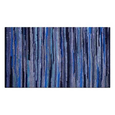 Imagem de Savi Home Tapete de pano chindi tecido à mão 100% algodão 50,8 cm x 81,3 cm – multicolorido, tapete reversível reciclado, tapetes Boho Farmhouse para sala de estar, sala de jantar, cozinha, entrada