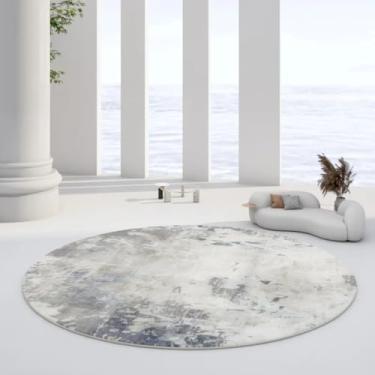 Imagem de Tapetes redondos de pelúcia estilo para decoração de quarto, tapetes para sala de estar, tapete macio para casa, carpete grosso e fofo (160x160 cm/15)