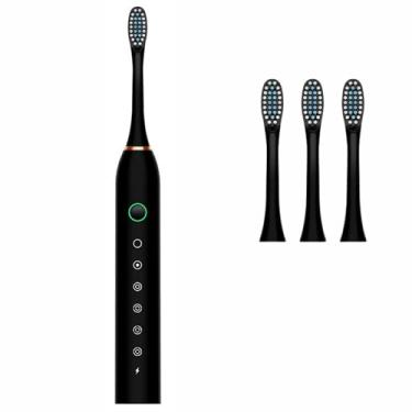 Imagem de Escova de Dentes Elétrica Sônica Recarregável Profissional com 6 Modos de Escovação, 42.000 Vibrações/Min, Cerdas DuPont Macias Antibacterianas, À Prova D’Água IPX7, Carregamento USB Rápido – Limpeza Profunda, Clareamento e Proteção da Gengiva (Preto)