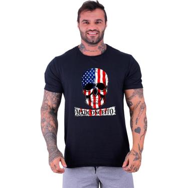 Imagem de Camiseta Tradicional Manga Curta MXD Conceito Caveira Americana Masculina-Masculino