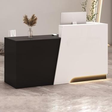 Imagem de Mesa de recepção, balcão de recepção, mesa de recepção de salão, mesa de recepção em pé, recepção pequena, balcão de loja, mesa de recepção em forma de L, caixa e balcão de recepção com balcão