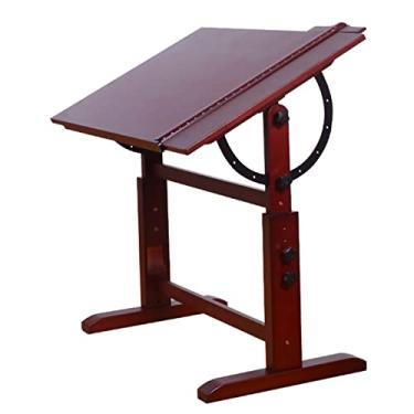 Imagem de Mesa de desenho, mesa de desenho de madeira, mesa de pintura extra grande de 90 x 60 cm, ângulo e altura ajustáveis, com régua de medição, para obras de arte, design gráfico, leitura