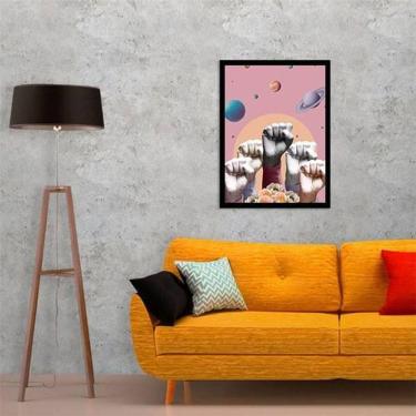 Imagem de Quadro Força Do Universo 33X24Cm - Com Vidro - Madeira Preta