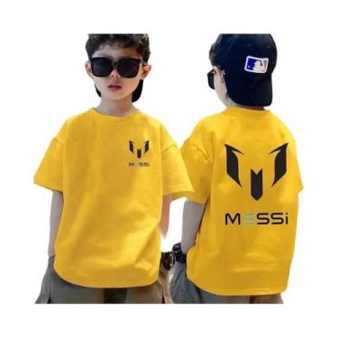 Imagem de Camiseta Infantil De Algodão Para O Verão, Estampa Messi, Meninos, Men