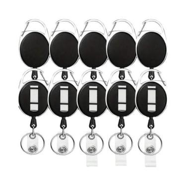 Imagem de Suporte Retrátil De Metal Reforçado Para Crachá Com Clipe De Cinto E A