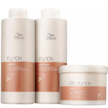 Imagem de Wella Fusion Shampoo 1000ml, Condicionador 1000ml e Máscara 500ml