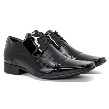 Imagem de Sapato Social Jota Pe AirBag Couro Verniz 6,5cm Altura 79600-Masculino