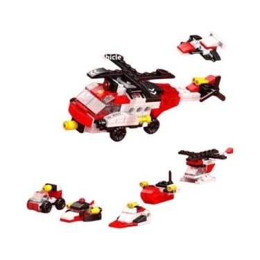 Imagem de Conjunto De Blocos De Montar 6 Em 1: Dinossauro, Polícia, Caminhão De 