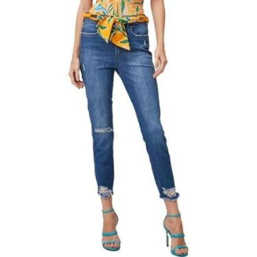 Imagem de Calça Jeans Lança Perfume Vesta Com Cinto V23 Azul Feminino-Feminino
