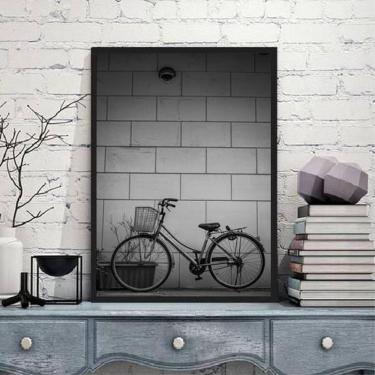 Imagem de Quadro Fotografia Bicicleta Muro 24X18Cm - Com Vidro