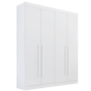 Imagem de Guarda Roupa Solteiro 4 Portas 3 Gavetas - Da Vinci Plus-branco - Móveis D`doro