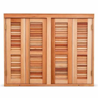 Imagem de Janela com Veneziana Pantográfica Eucalipto 160x120cm Premium Natural