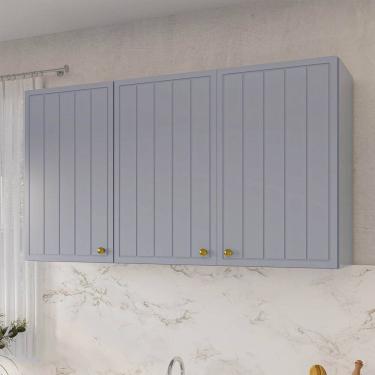 Imagem de Armário Aéreo 3 Portas 120cm Marselha Cabecasa Madeiraoriginals Azul Sereno