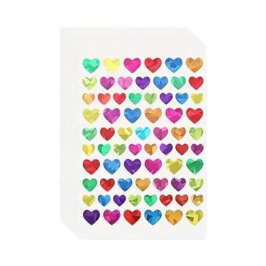 Imagem de Adesivos De Scrapbook Em Formato De Estrela, Coração E Pontos Arco-Íri