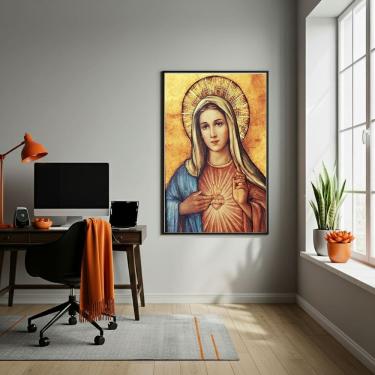 Imagem de Quadro Arte Sagrado Coração De Maria  - 70x50cm