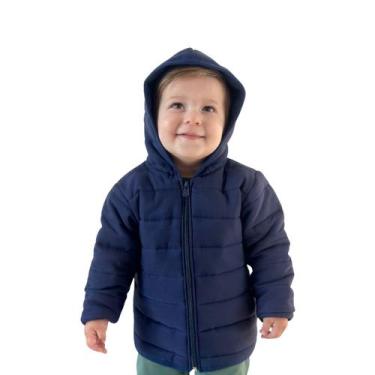 Imagem de Jaqueta Puffer Infantil Juvenil Inverno - Fofotinhos, Azul, Marinho, 1