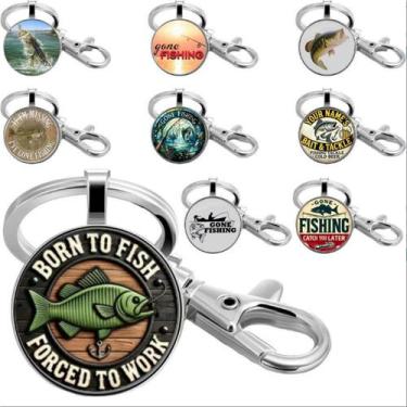 Imagem de Conjunto de pingentes de chaveiro Fishing Born to Fish - taiyuanketanm